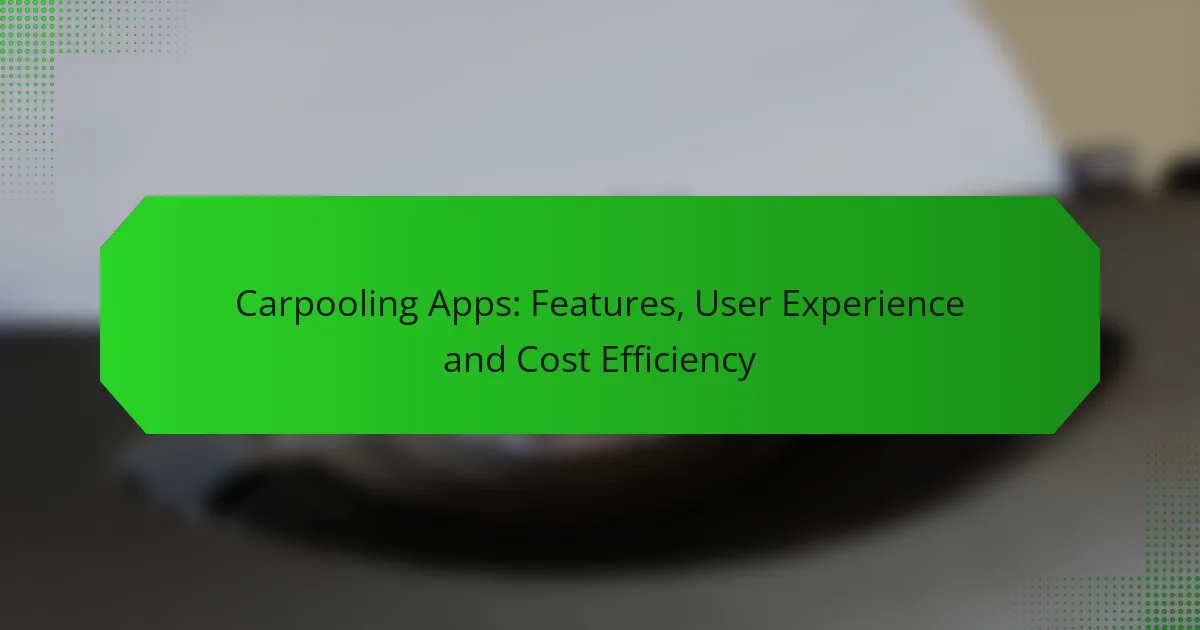 Carpooling Apps: Features, User Experience and Cost Efficiency