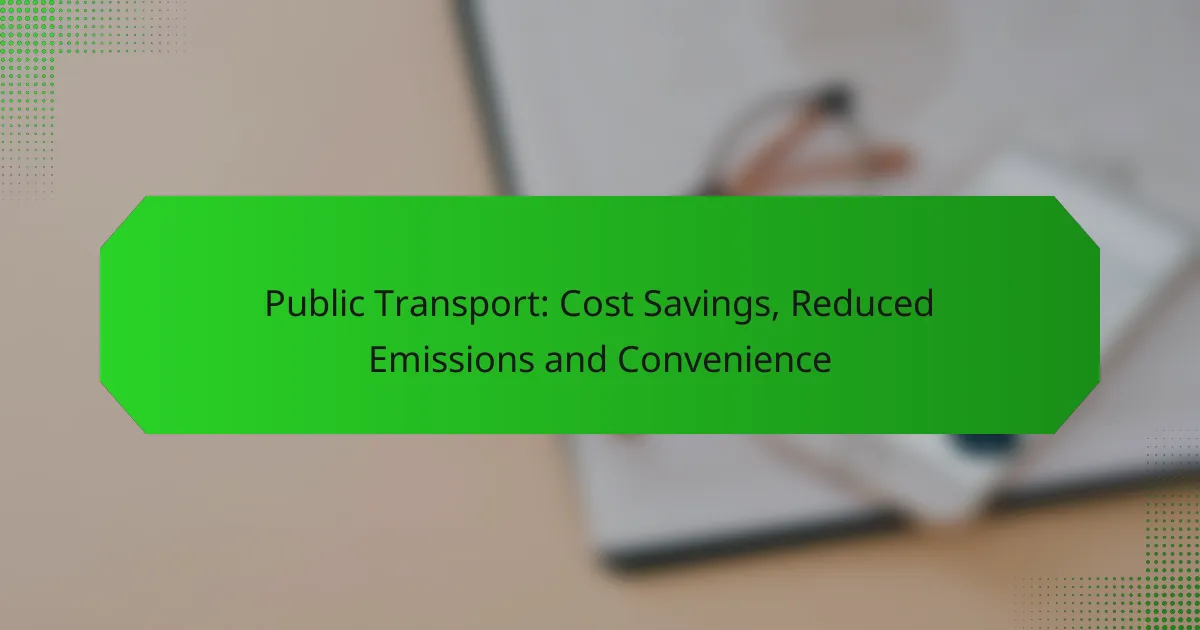 Public Transport: Cost Savings, Reduced Emissions and Convenience