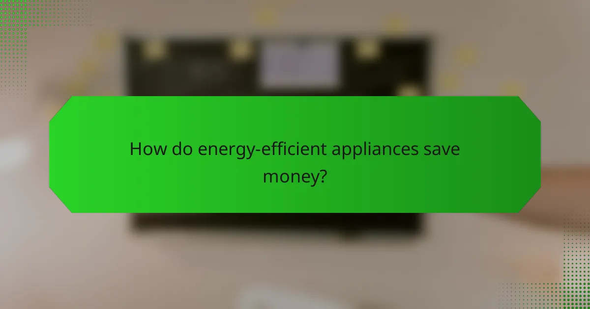 How do energy-efficient appliances save money?
