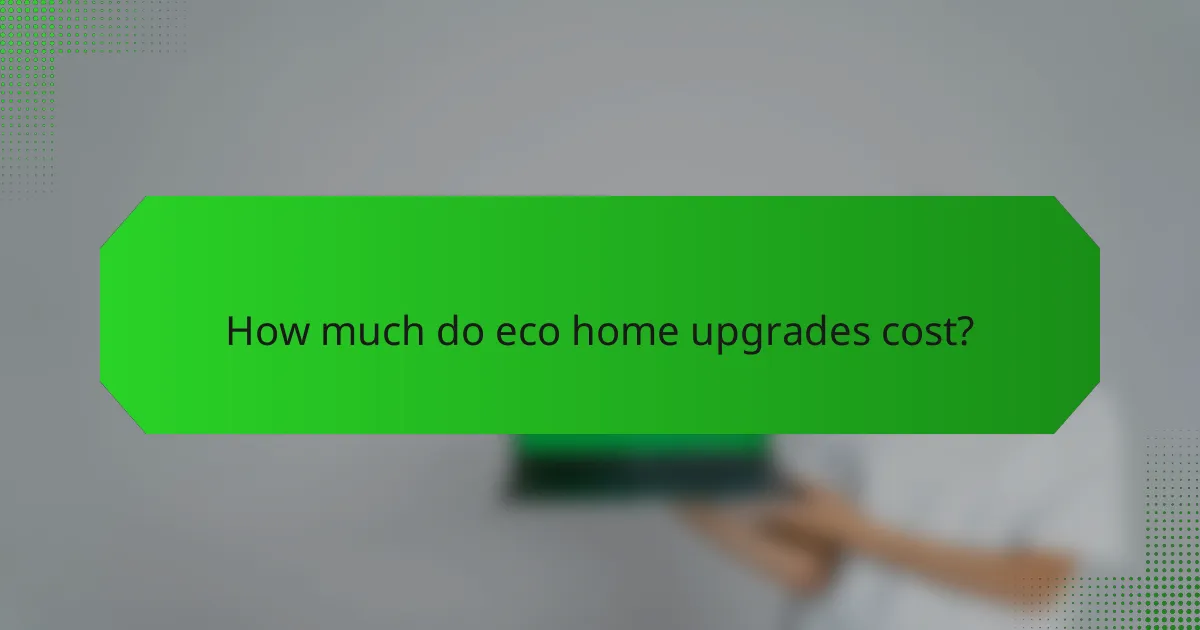 How much do eco home upgrades cost?