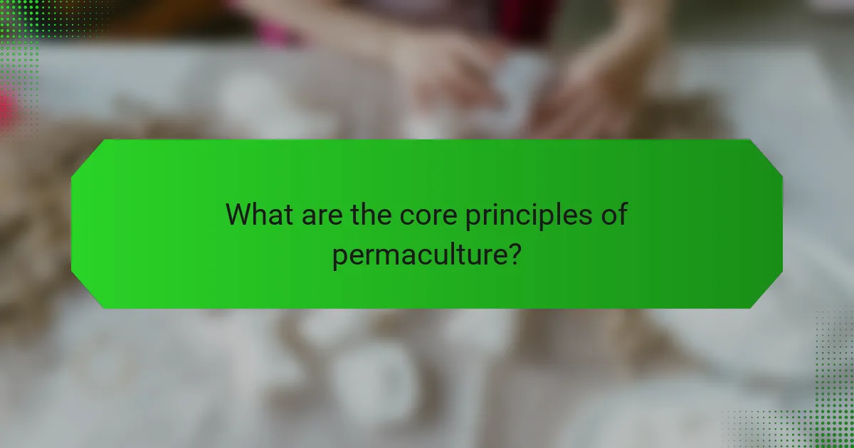 What are the core principles of permaculture?