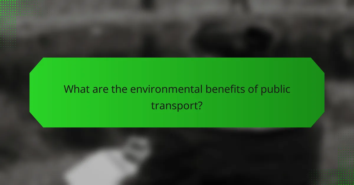 What are the environmental benefits of public transport?