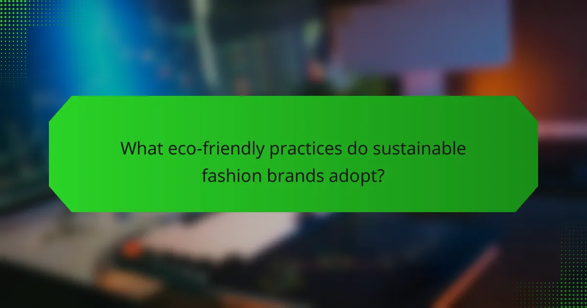 What eco-friendly practices do sustainable fashion brands adopt?