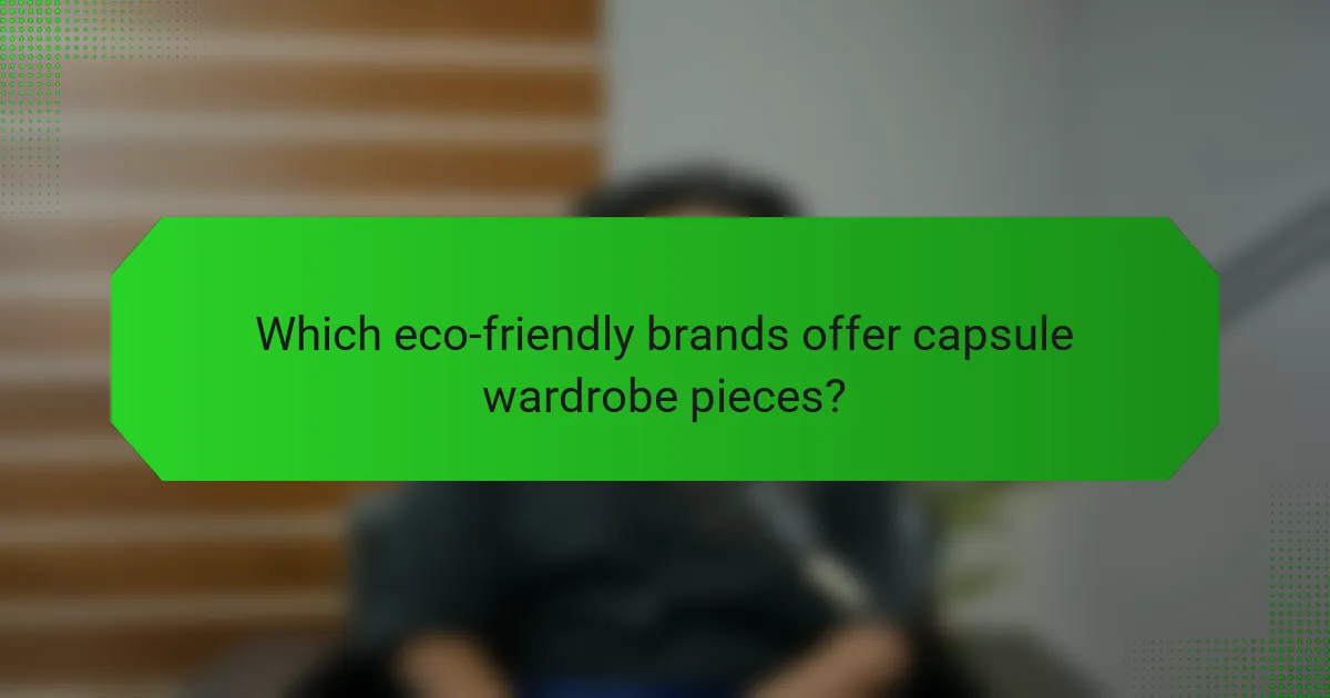 Which eco-friendly brands offer capsule wardrobe pieces?